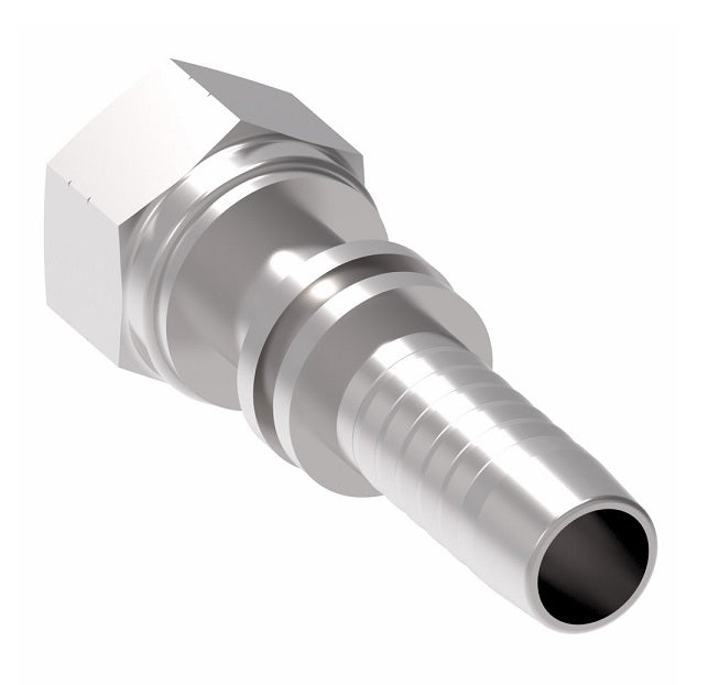 24211-06-06ZF Winner by Danfoss | Female ORS Swivel 2-Piece Hose Crimp Fitting | -06 Female O-Ring Face Seal Swivel x -06 Hose Barb | Steel