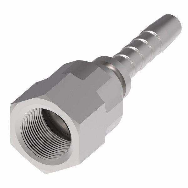 26711-06-04ZF Winner by Danfoss | Female JIC 37° Swivel 2-Piece Hose Crimp Fitting | -06 Female JIC 37° Swivel x -04 Hose Barb | Steel