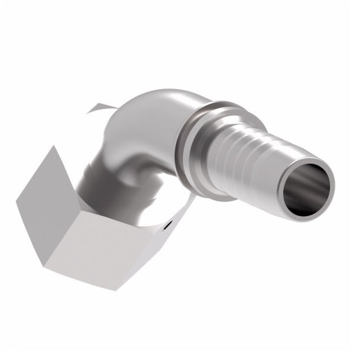 26741-08-06TZF Winner by Danfoss | Female JIC 37° Swivel 45° Elbow 2-Piece Hose Crimp Fitting (with Captive Nut) | -08 Female JIC 37° Swivel x -06 Hose Barb | Steel