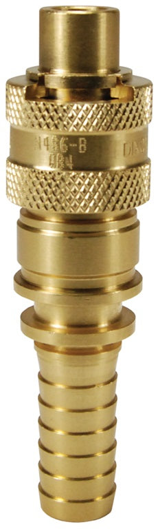 N4S6-B by Dixon Valve | Pneumatic Quick Disconnect Coupling | Dix-Lock® N-Series | Hose Barb | 3/4" Hose ID x 1/2" Body Size | Plug | Brass
