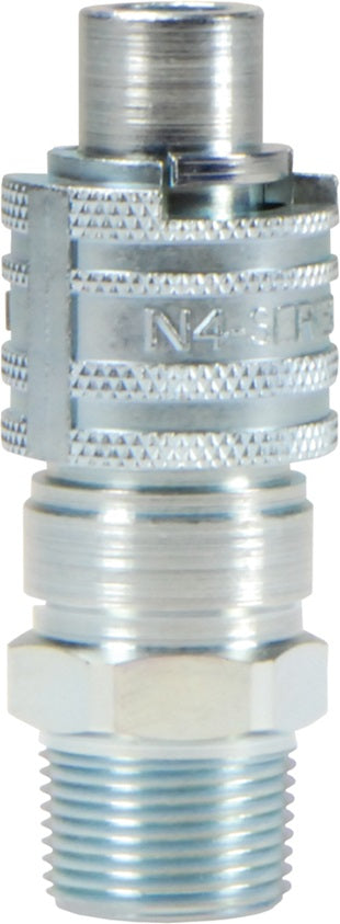 N4BM3 by Dixon Valve | Pneumatic Quick Disconnect Coupling | Dix-Lock® N-Series | 3/8" Male BSPT x 1/2" Body Size | Plug | Steel
