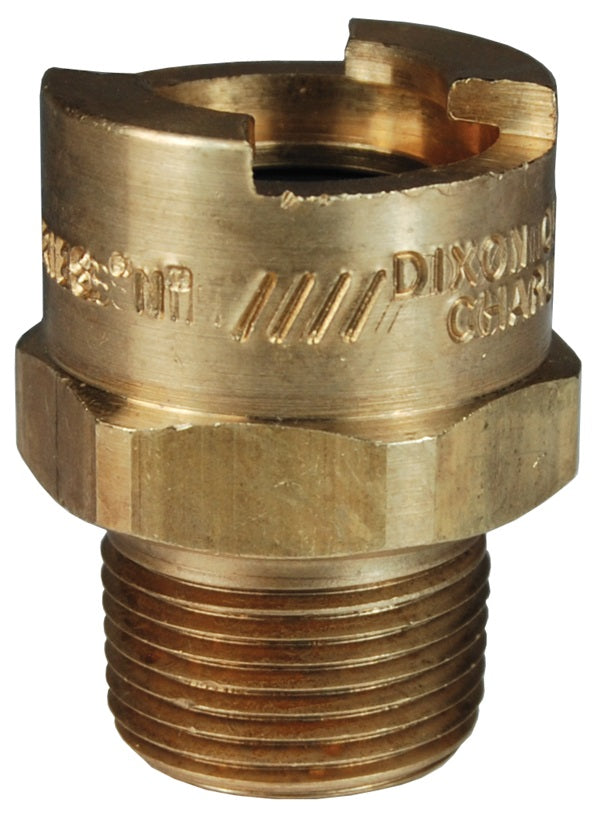4NBM8-B by Dixon Valve | Pneumatic Quick Disconnect Coupling | Dix-Lock® N-Series | 1" Male BSPT x 1/2" Body Size | Socket | Nitrile Seal | Brass