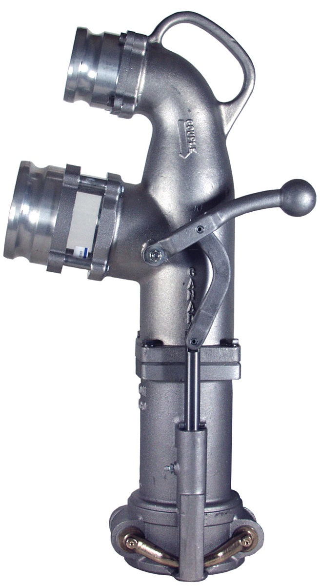 6430X by Dixon Valve | 6400-Series | Tall Single Point Coaxial Delivery/Vapor Recovery Drop Elbow | Inlet: 3" Adapter Fuel | Outlet: 3" Male Vapor | Aluminum
