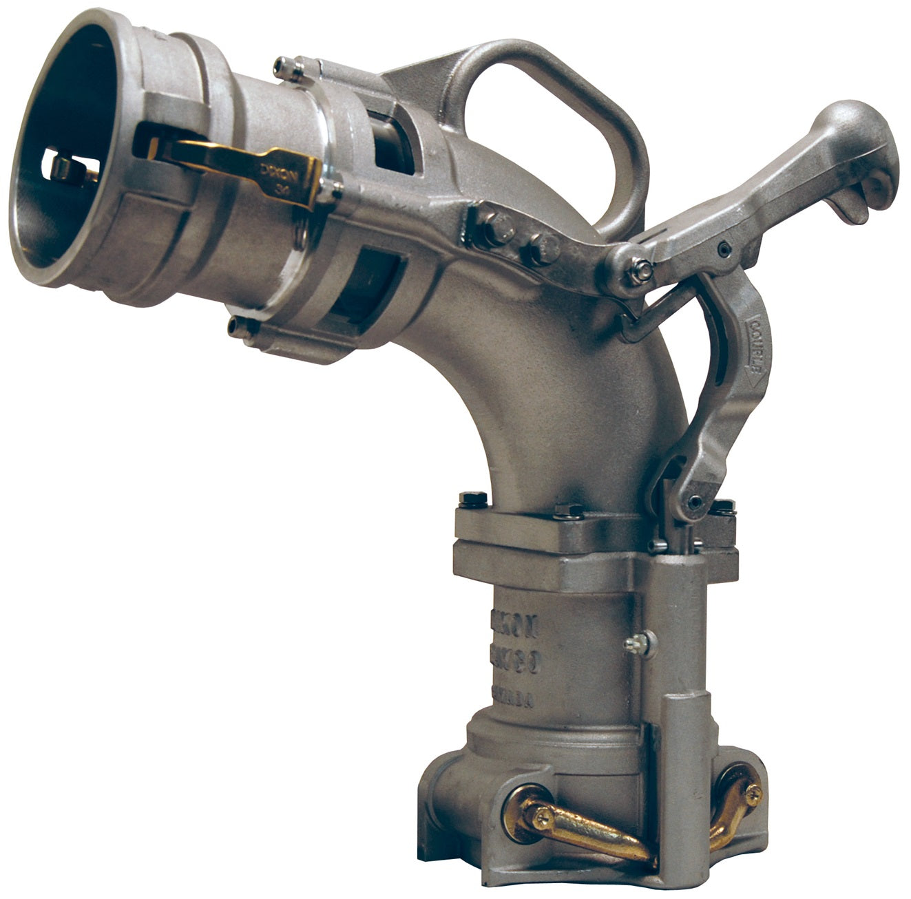6500D by Dixon Valve | 6500-Series | Self-Locking Drop Elbow | 4" Size | Tightfill Elbow With 4" Coupler Inlet | Aluminum