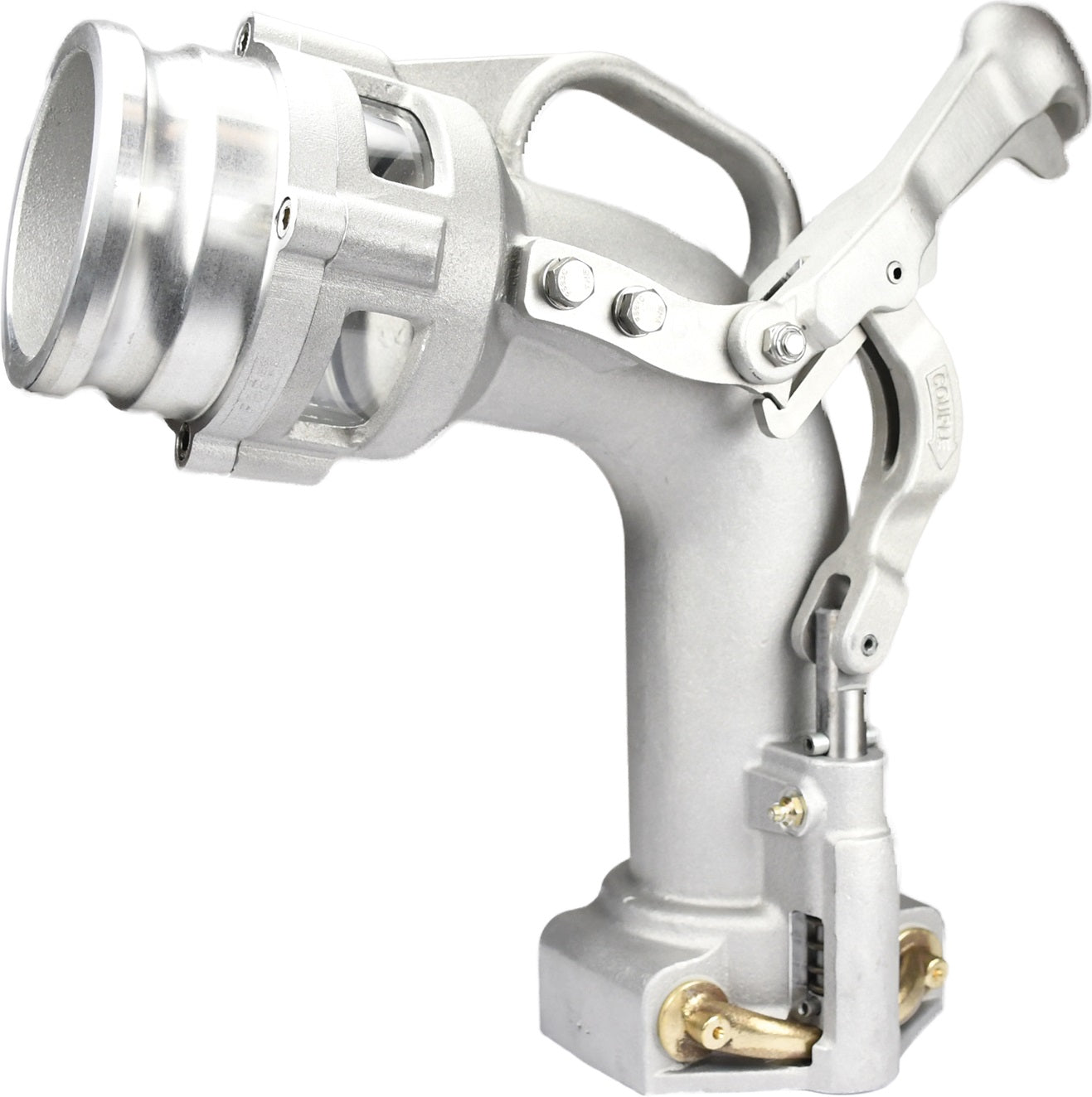 6530LA by Dixon Valve | 6500-Series | Self-Locking Drop Elbow | 3" Size | 3" Tightfill Elbow with 4" Inlet Adapter and Locking Handle | Aluminum