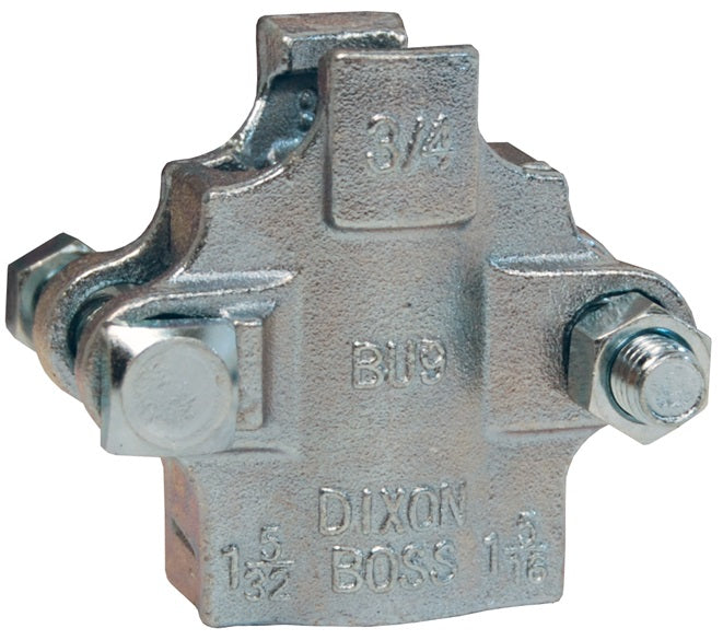 B9 by Dixon Valve | Boss® Clamp | 2-Bolt Type | 2-Gripping Fingers | 3/4" Hose ID | Hose OD: from 1-20/64" to 1-32/64" | Zinc Plated Iron