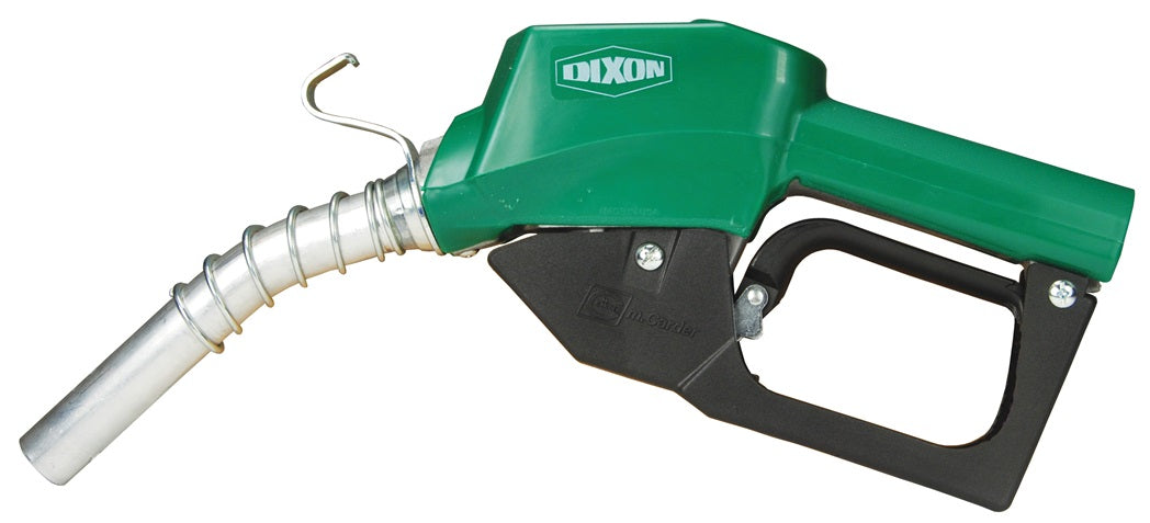 DN7LOBF-NC by Dixon Valve | Farm and Consumer Diesel Nozzle | UL Listed | 3/4" NPT Inlet | 15/16" Spout Outlet | Green Scuff Guard | Aluminum