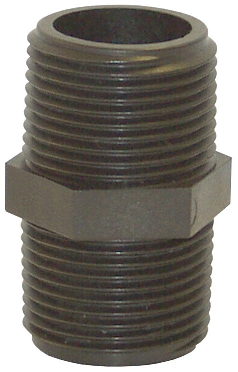 60547 by Dixon Valve | Hex Nipple | Schedule 80 | 1-1/2" Male NPT x 1-1/2" Male NPT | Polypropylene