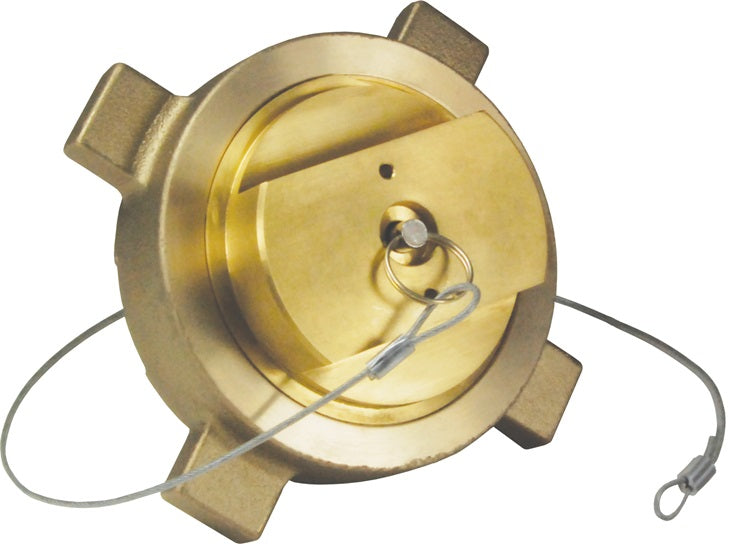LNG20BRHE by Dixon Valve | Liquid Natural Gas Coupling | 2" Size | LNG30 Hose End With 2" Female NPT Thread / With Plug & Retaining | Brass