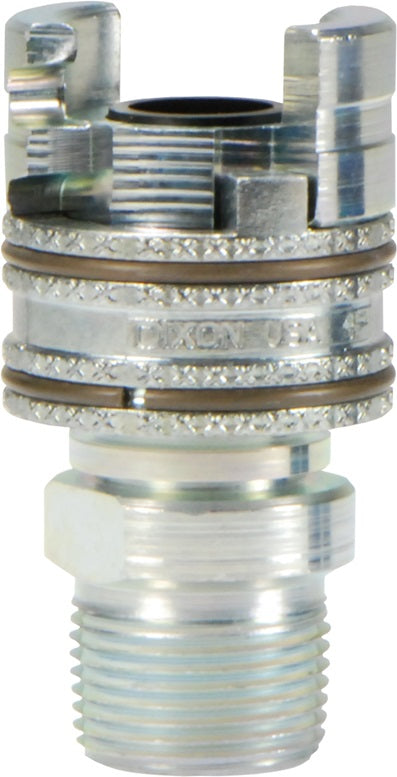 4PM8 by Dixon Valve | Pneumatic Quick Disconnect Coupling | Dual-Lock P-Series | 1" Male NPTF x 1/2" Body Size | Socket | Nitrile Seal | Steel
