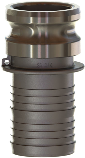 E-AL-400 by Campbell Fittings | Standard Cobra Cam & Groove Coupling | Type E | 4" Adapter x 4" Hose Shank | Aluminum
