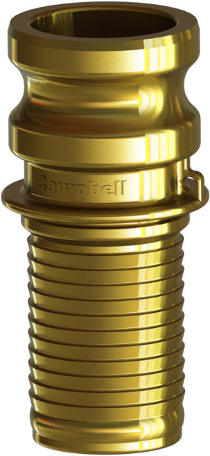 E-BR-200C by Campbell Fittings | Cobra Cam & Groove Coupling | Type E | with ferrule interlock | 2" Male Adapter x 2" Hose Shank | Brass