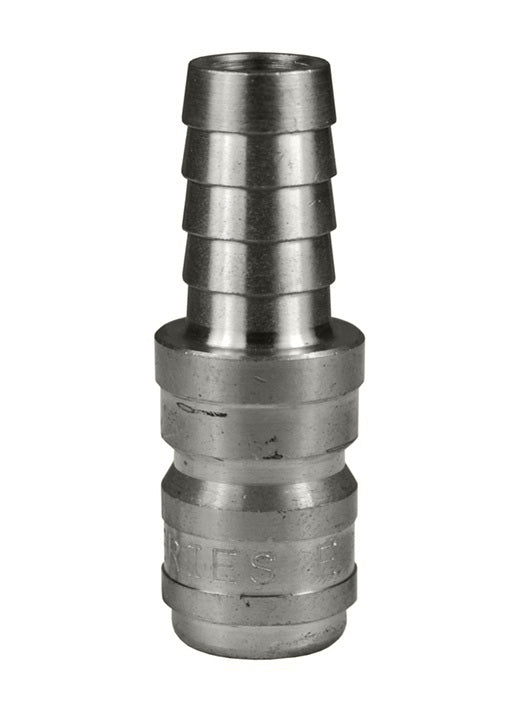 E4S4 by Dixon Valve | Hydraulic Quick Disconnect Coupling | E-Series | Hose Barb | 1/2" Hose ID x 1/2" Straight-Through Interchange | Plug | Steel