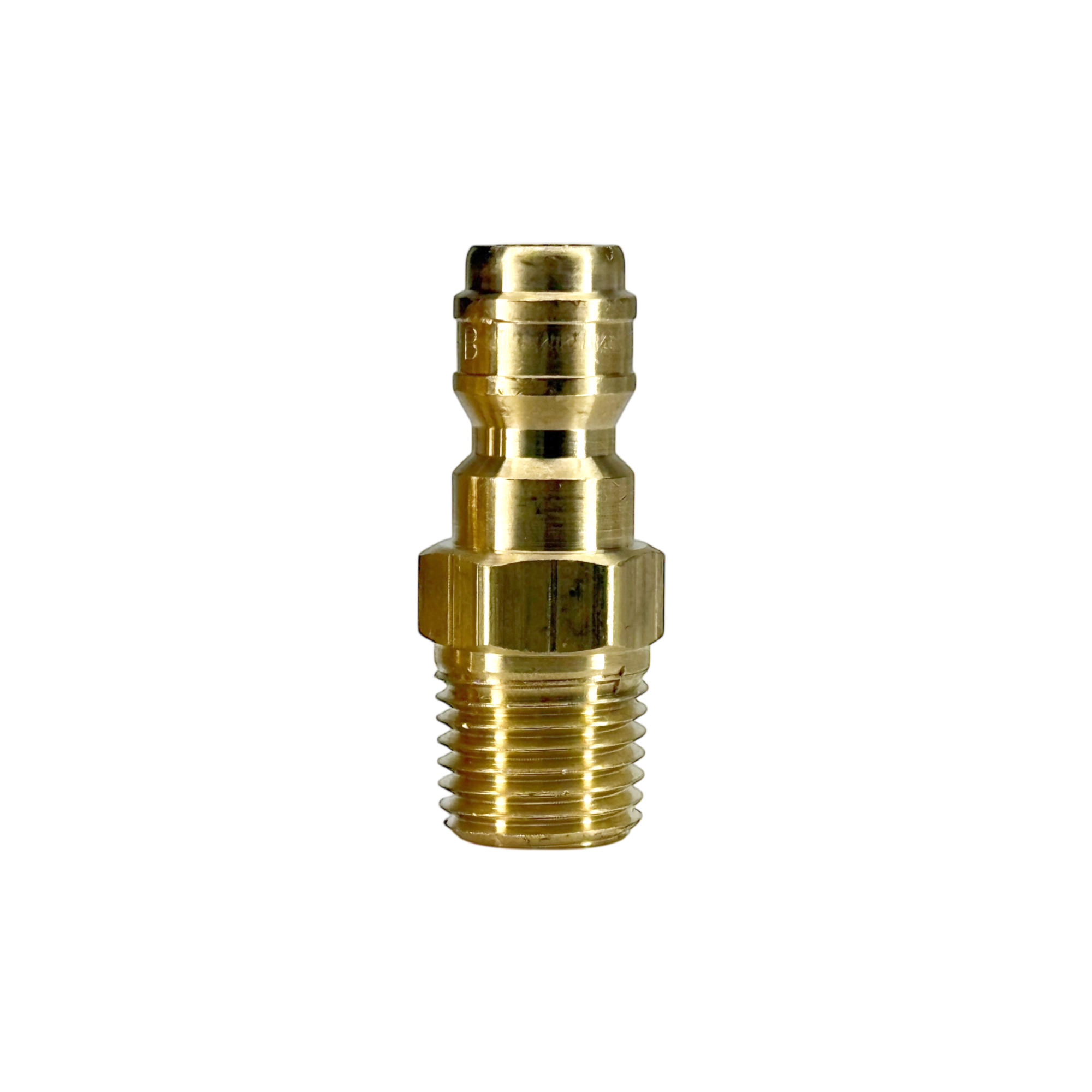 E2M2-B by Dixon Valve | Hydraulic Quick Disconnect Coupling | E-Series | 1/4" Male NPTF x 1/4" Straight-Through Interchange | Plug | Brass