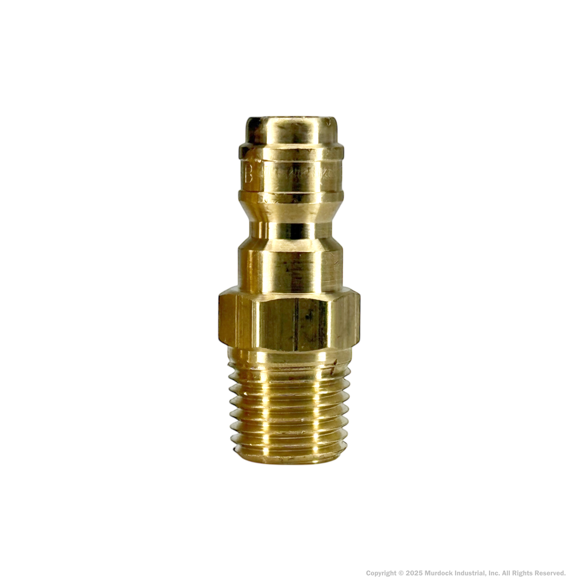 E3M3-B by Dixon Valve | Hydraulic Quick Disconnect Coupling | E-Series | 3/8" Male NPTF x 3/8" Straight-Through Interchange | Plug | Brass
