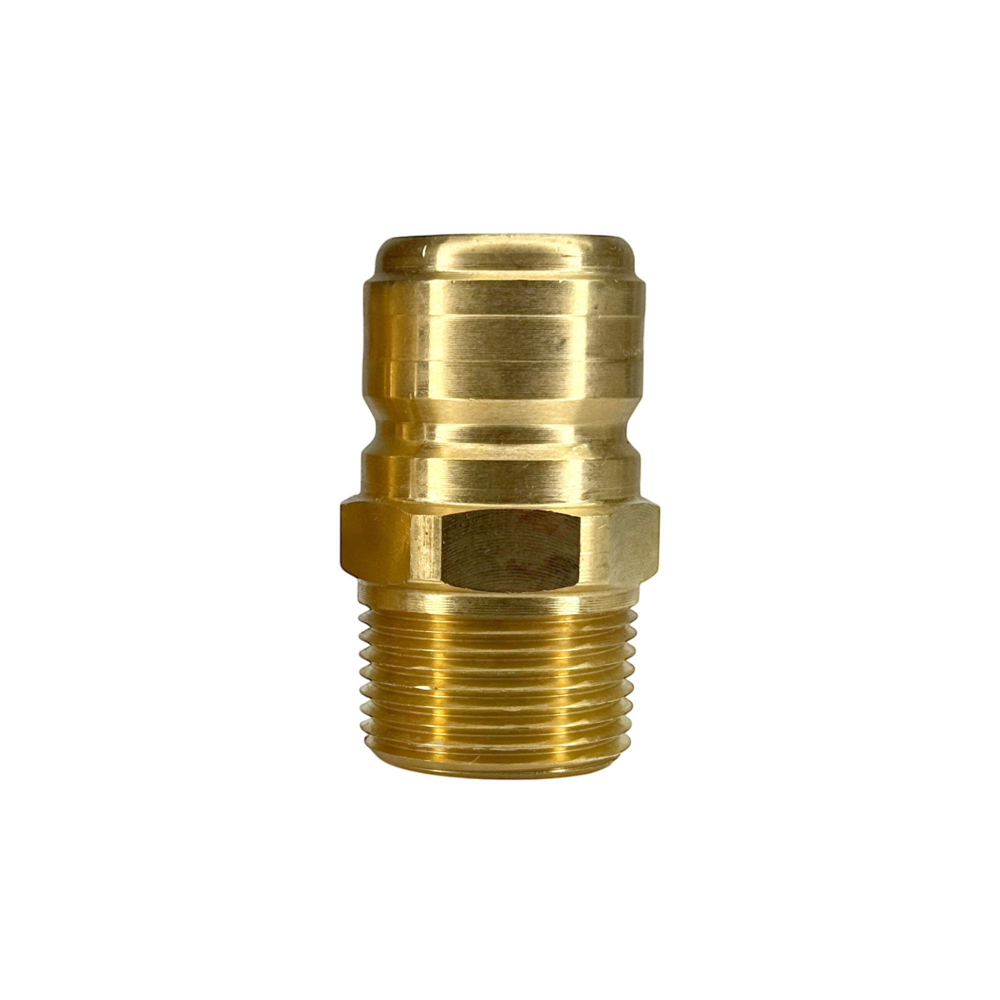 E4M4-B by Dixon Valve | Hydraulic Quick Disconnect Coupling | E-Series | 1/2" Male NPTF x 1/2" Straight-Through Interchange | Plug | Brass