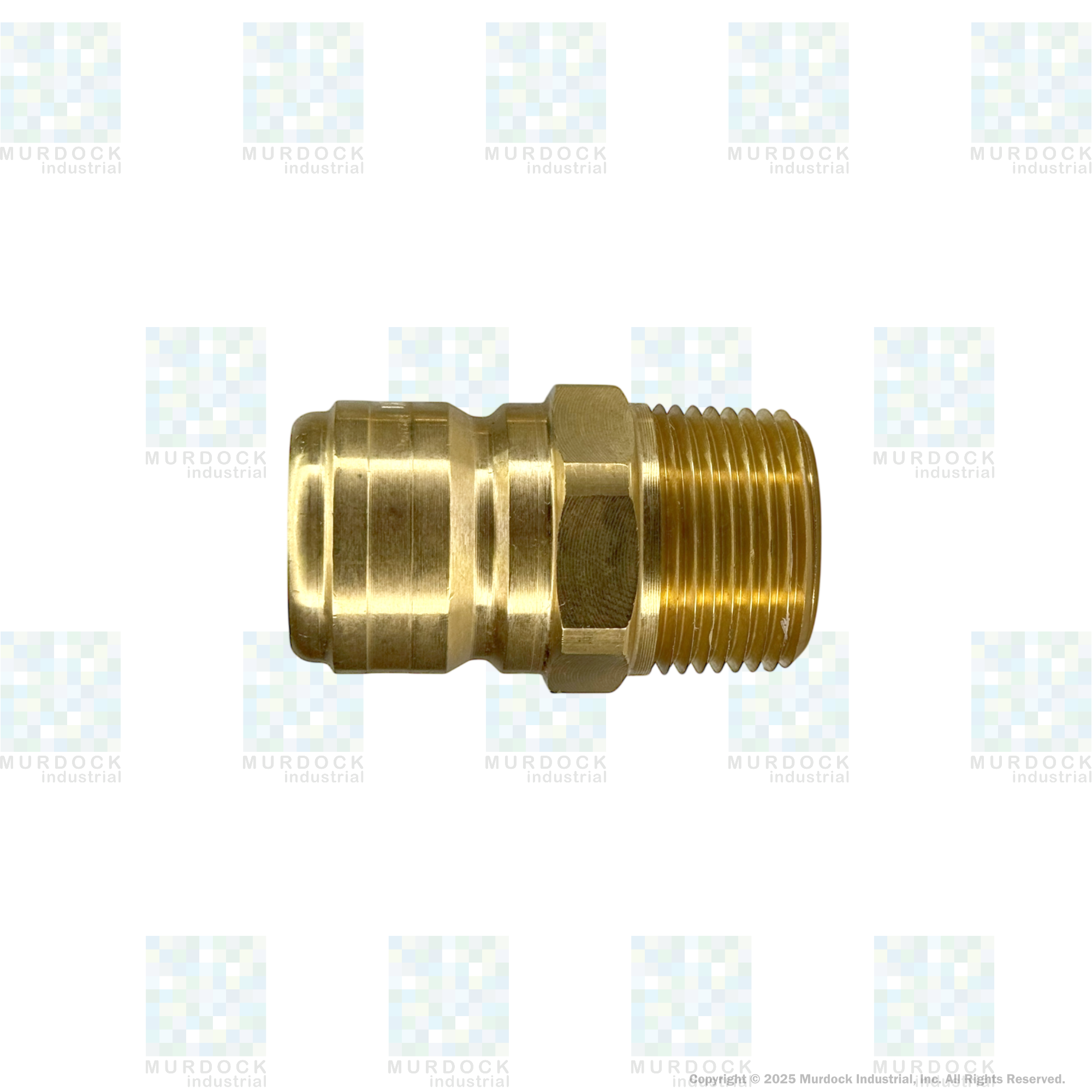 E8M8-B by Dixon Valve | Hydraulic Quick Disconnect Coupling | E-Series | 1" Male NPTF x 1" Straight-Through Interchange | Plug | Brass