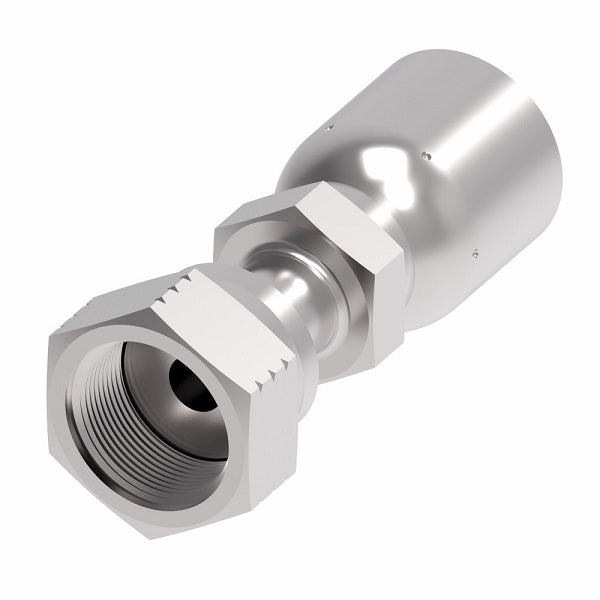 EJ3932-0606S Aeroquip by Danfoss | Female ORS Swivel Metric Hex 100R5 Crimp Fitting | FJ Series | -06 Female O-Ring Face Seal Swivel x -06 Hose Barb | Steel