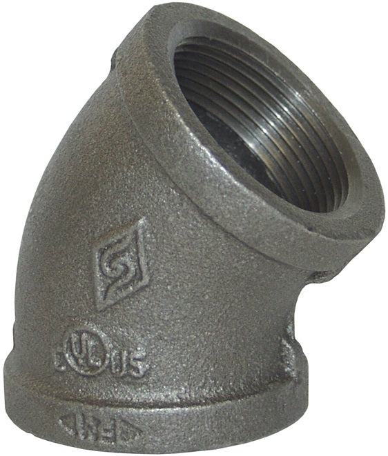 EL45400 by Dixon Valve | Pipe Adapter | 45° Elbow | 4" Female NPT x 4" Female NPT | 150# Iron