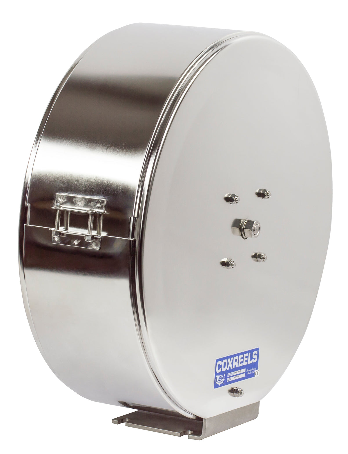 ENML-N-425-SS by Coxreels | EN-SS Series | 2,500 PSI Enclosed Spring Driven Hose Reel | 1/2" Hose ID, 1/2" FNPT Inlet | Stainless Steel | 25ft Capacity, Hose Not Included