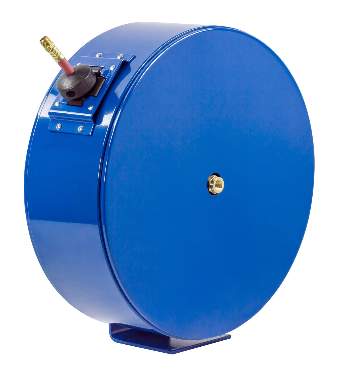 EN-N-360 by Coxreels | EN Series | 300 PSI Enclosed Spring Driven Hose Reel for Air & Water | 3/8" Hose ID, 3/8" FNPT Inlet x 3/8" MNPT Hose End | Steel | 60ft PVC Hose Included