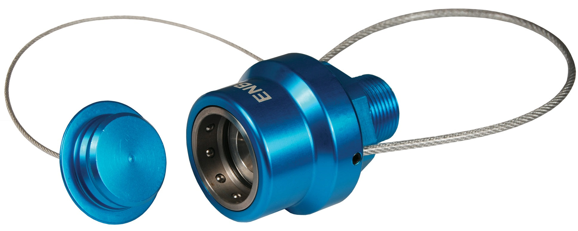 ENBL-P3 by Dixon Valve | FloMAX High Flow 3/4"-Series | Nozzle with Plug | 3/4" Male NPT | Teal/Blue | Anodized Aluminum