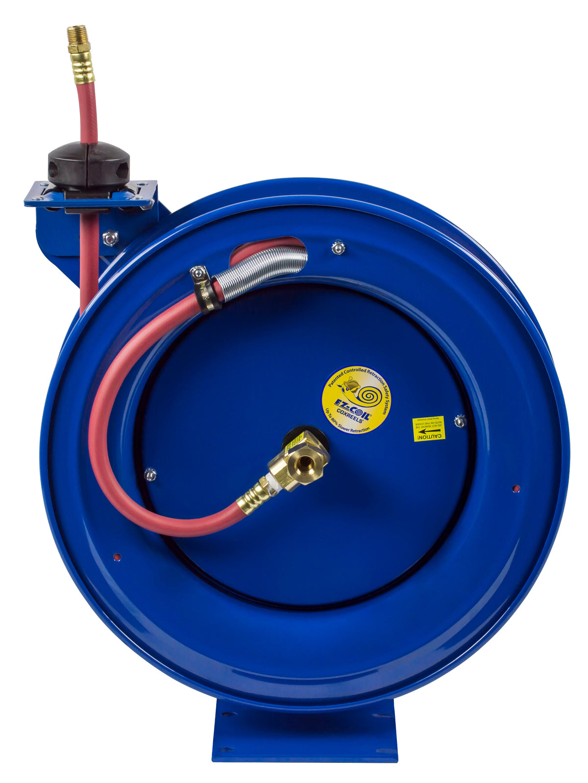 EZ-P-LP-150 by Coxreels | EZ-P Series | 300 PSI EZ-Coil Safety Spring Driven Hose Reel for Air & Water | 1/4" Hose ID, 1/4" FNPT Inlet x 1/4" MNPT Hose End | Steel | 50ft PVC Hose Included