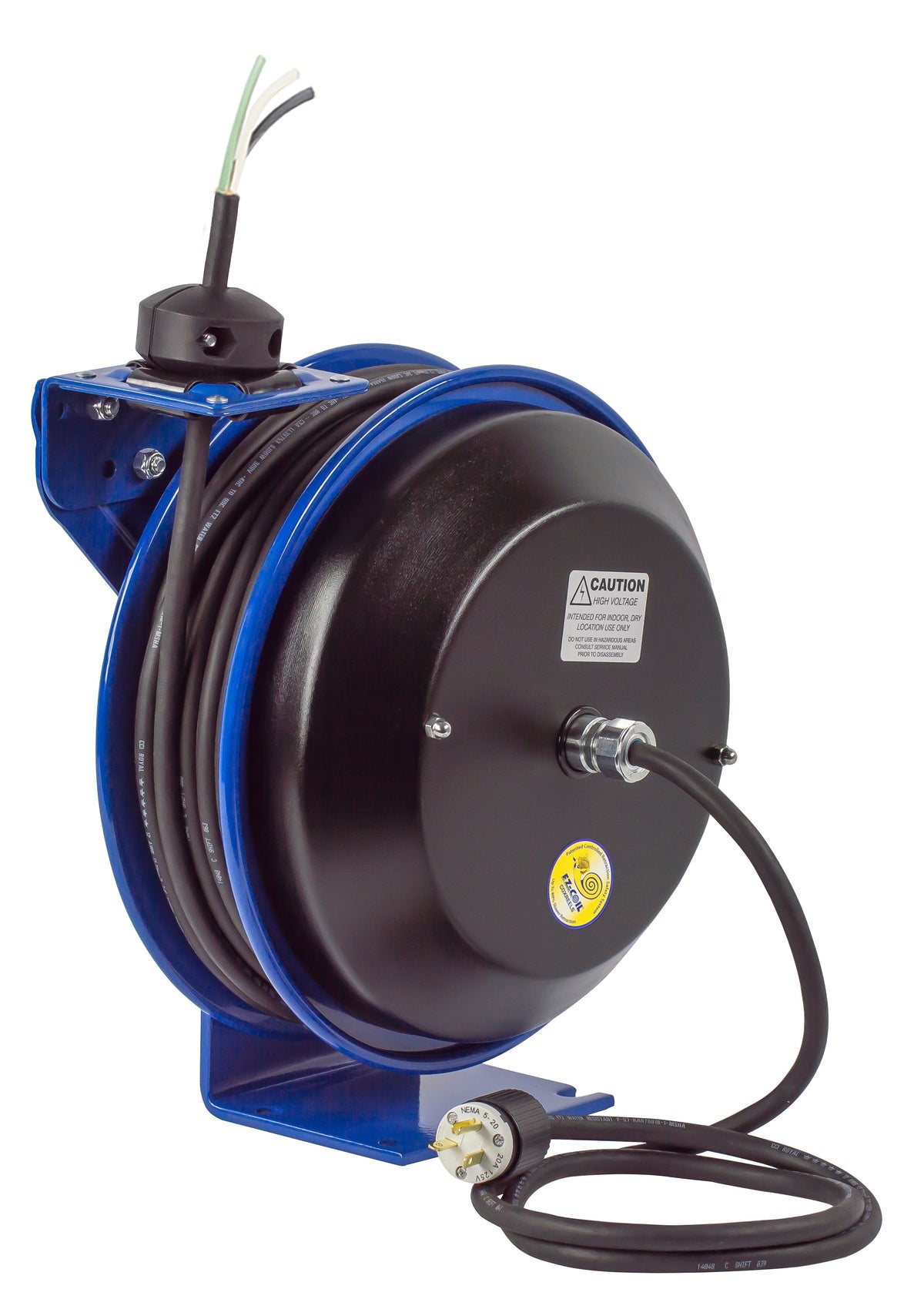 EZ-PC13-5012-X by Coxreels | EZ-PC Series | EZ-Coil Safety Spring Driven Power Cord Reel | 12/3 SJO Cord, 20A, 115V | Steel | 50ft Cord Included