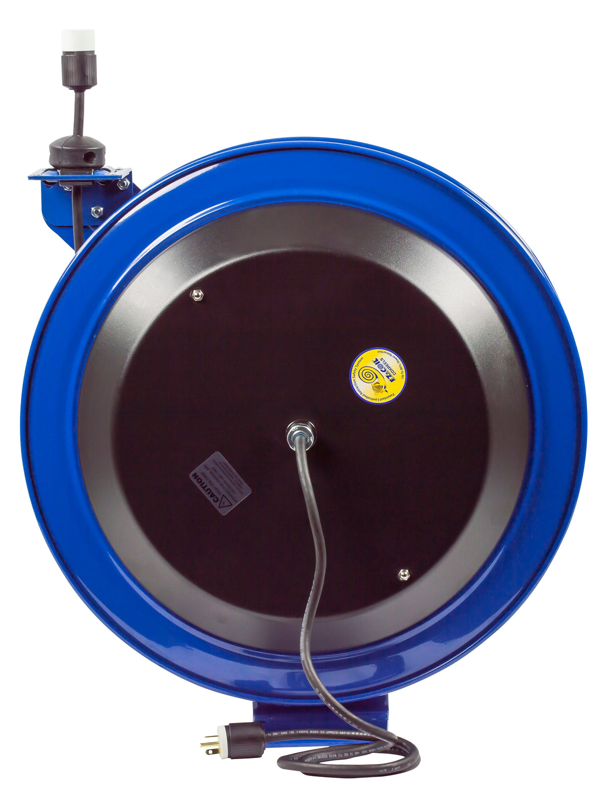 EZ-PC24-0016-A by Coxreels | EZ-PC Series | EZ-Coil Safety Spring Driven Power Cord Reel with Single Industrial Receptacle | 16/3 SJO Cord, 13A, 115V | Steel | 100ft Cord Included