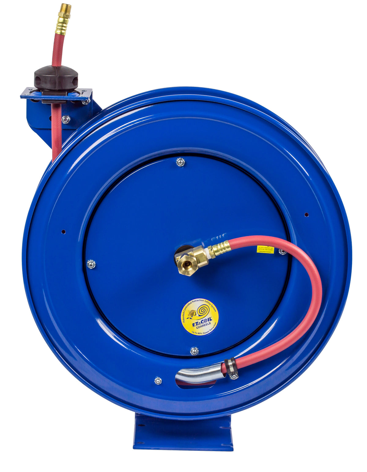 EZ-SH-3100 by Coxreels | EZ-SH Series | 300 PSI EZ-Coil Safety Spring Driven Hose Reel for Air & Water | 3/8" Hose ID, 3/8" FNPT Inlet x 3/8" MNPT Hose End | Steel | 100ft PVC Hose Included