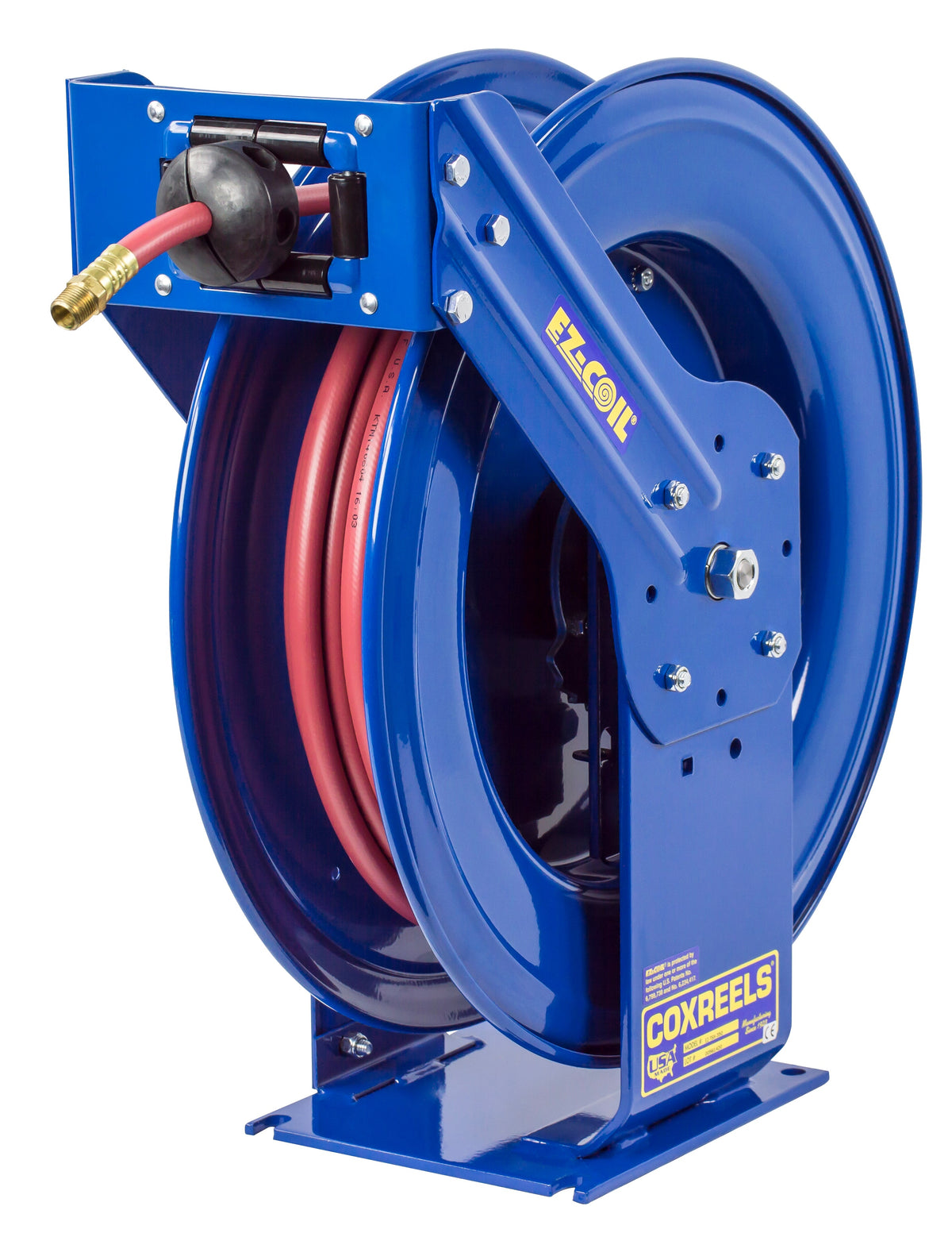 EZ-TSH-475 by Coxreels | EZ-T Series | 300 PSI EZ-Coil Safety Spring Driven Hose Reel for Air & Water | 1/2" Hose ID, 1/2" FNPT Inlet x 1/2" MNPT Hose End | Steel | 75ft PVC Hose Included