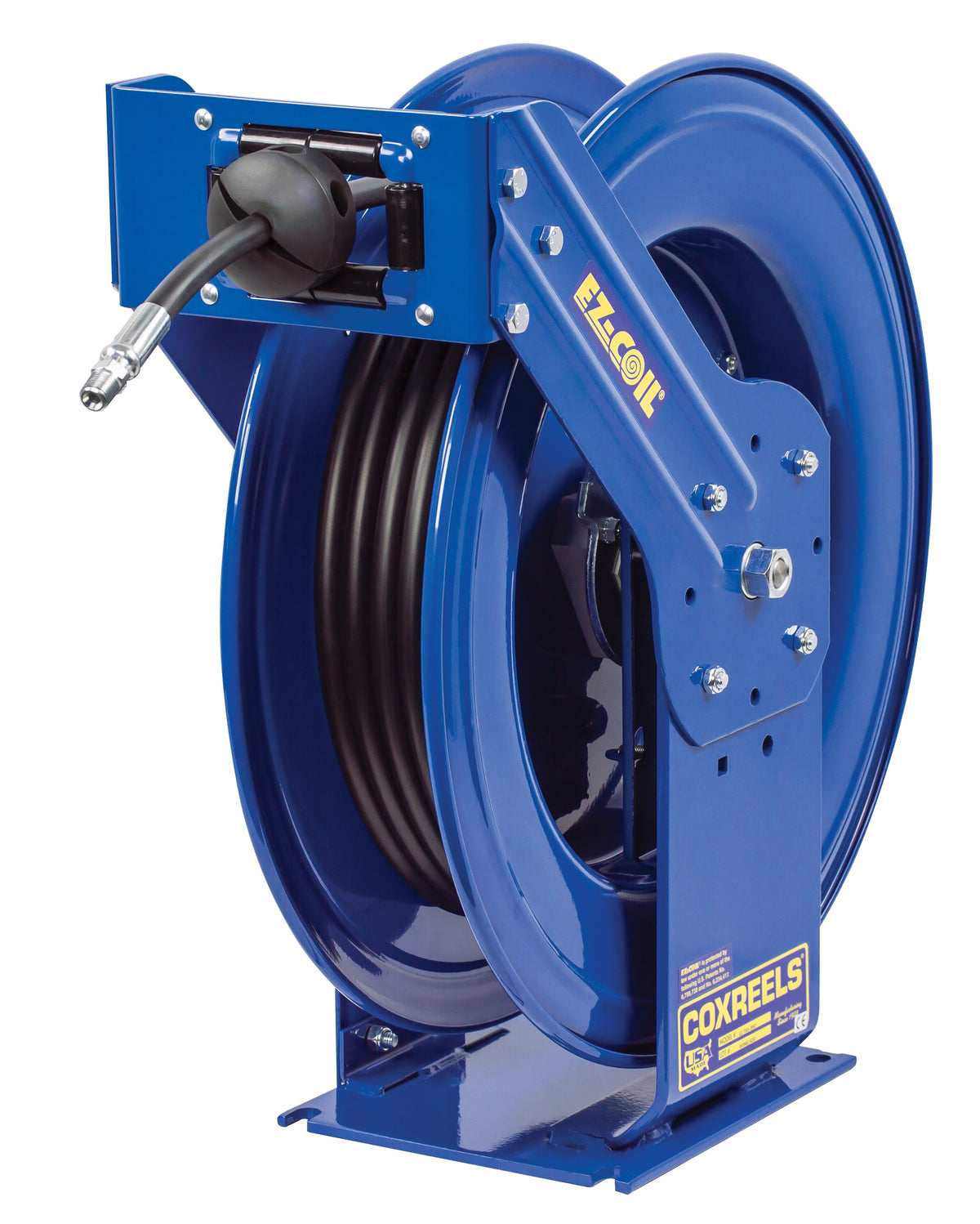 EZ-THP-175 by Coxreels | EZ-T Series | 5,000 PSI Truck Mount EZ-Coil Safety Spring Driven Hose Reel for Air & Water | 1/4" Hose ID, 1/4" FNPT Inlet x 1/4" MNPT Hose End | Steel | 75ft Rubber Hose Included