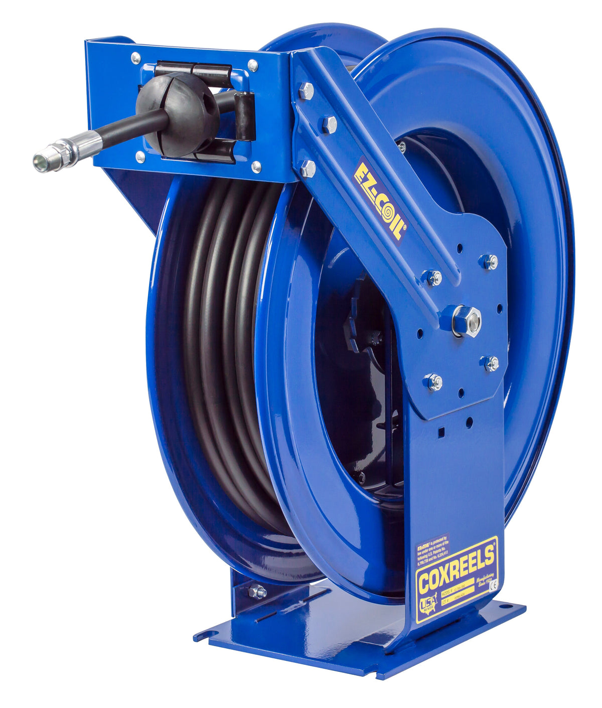 EZ-TMP-375 by Coxreels | EZ-T Series | 3,000 PSI Truck Mount EZ-Coil Safety Spring Driven Hose Reel for Air, Water & Oil | 3/8" Hose ID, 3/8" FNPT Inlet | Steel | 75ft Capacity, Hose Not Included