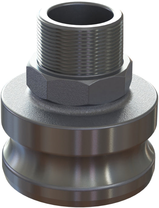 F-AL-3020 by Campbell Fittings | Standard Cam & Groove | Jump Size F | 3" Adapter x 2" Male NPT Thread | Straight | Aluminum