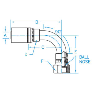 F-DINLX90-06-16 by Kurt Hydraulics | Female DIN Light Universal Seat | 90 Degree Tube | Swivel | for 3/8" Hose ID