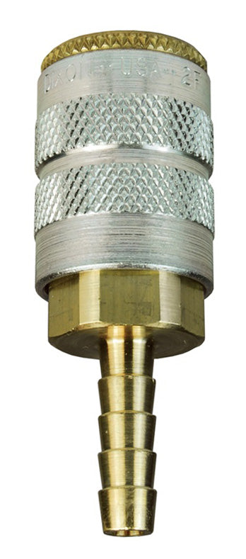 2FS2.5-B by Dixon Valve | Pneumatic Quick Disconnect Coupling | F-Series | Hose Barb | 5/16" Hose Barb x 1/4" Manual Industrial Interchange | Socket | Nitrile Seal | Brass