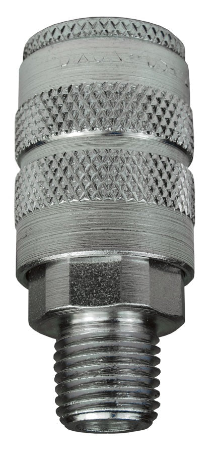 2FM3-S by Dixon Valve | Pneumatic Quick Disconnect Coupling | F-Series | 3/8" Male NPTF x 1/4" Manual Industrial Interchange | Socket | Nitrile Seal | 303 Stainless Steel