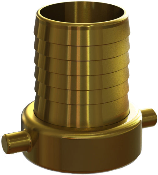 FBB-200 by Campbell Fittings | Import Suction Hose Coupling | Female Shank | 2" Female NPSM Thread x 2" Hose Shank | Nut: Brass | Brass Shank