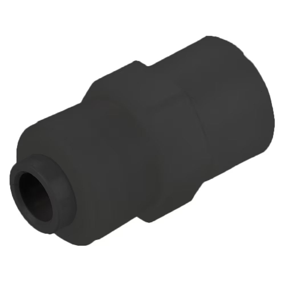 FB6FF4-HBLK by Parker | TrueSeal™ Threaded Fittings | 3/8" Female 45° Flare Connector x 7/16-20" UNS-2B Thread | 1.41" Length | Straight | Black | Kynar®