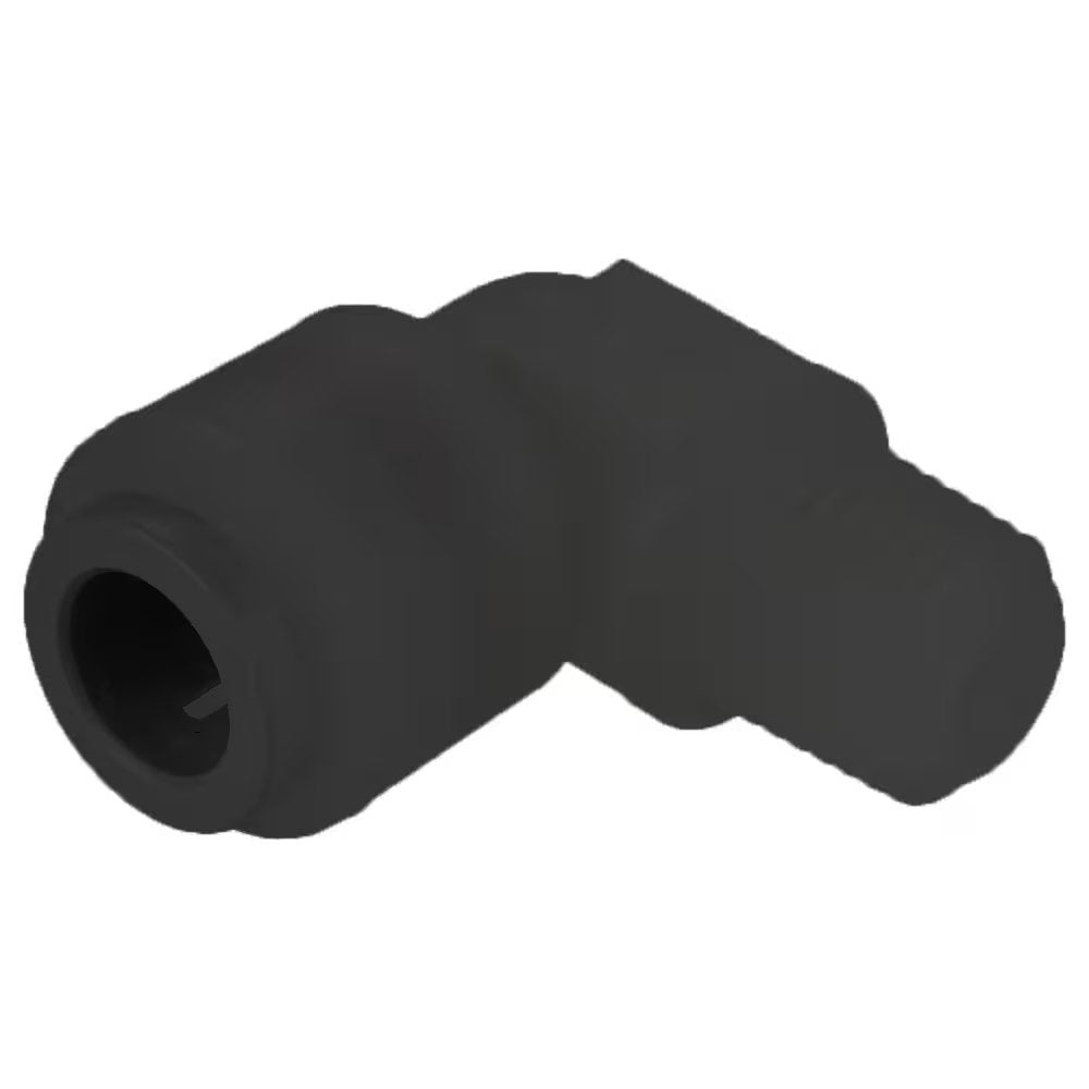 FB6ME6-HBLK by Parker | TrueSeal™ Threaded Fittings | 3/8" Push-to-Connect x 3/8" Male NPTF Thread | 90° Elbow | Black | Kynar®