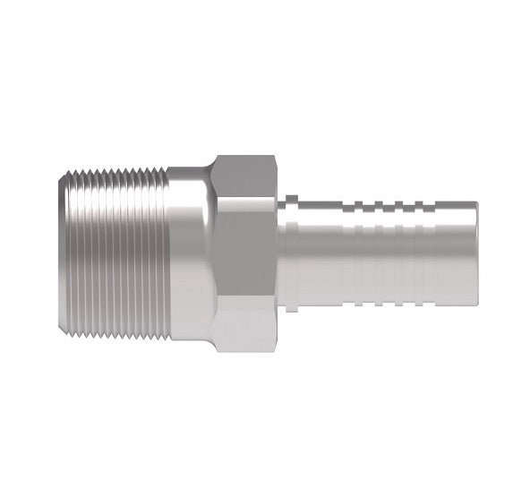 FC3680-0406-329 Aeroquip by Danfoss | Male Pipe PTFE Crimp Fitting | FC Series | Nipple Assembly | -04 Male Pipe x -06 Hose Barb | Stainless Steel