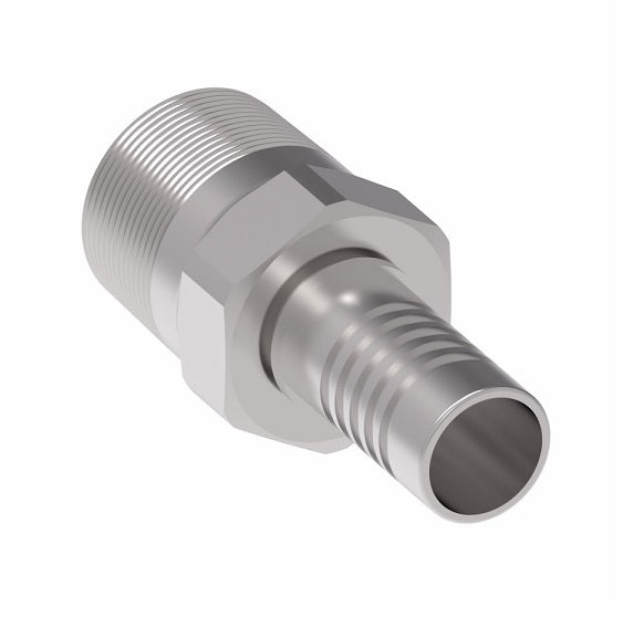 FC3680-0810-329 Aeroquip by Danfoss | Male Pipe PTFE Crimp Fitting | FC Series | Nipple Assembly | -08 Male Pipe x -10 Hose Barb | Stainless Steel