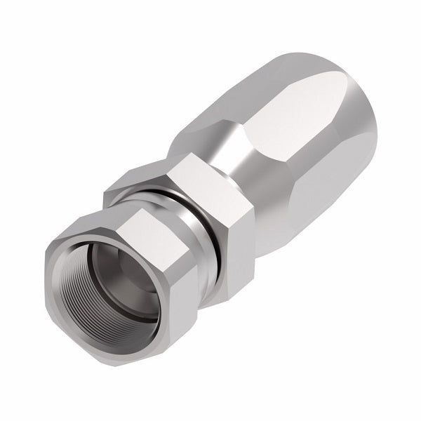 FC5130-0606S Aeroquip by Danfoss | 2 Wire Hi-Pac Female 37° JIC Swivel Reusable Hose Fitting for Braided Hydraulic Hose | FC Series | -06 Female 37° JIC Swivel x -06 Reusable Hose End | Steel