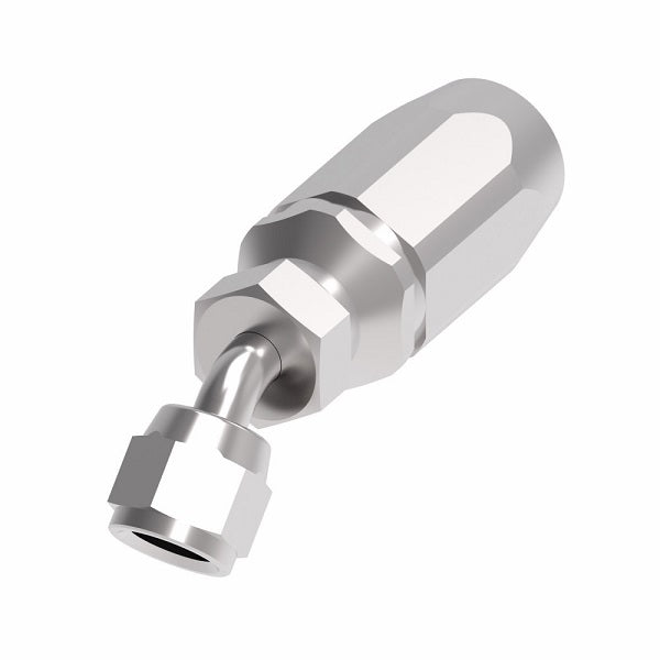 FC5990-0606S Aeroquip by Danfoss | Female 37° JIC Swivel 45° Elbow 100R2 TTC Reusable Hose Fitting | FC Series | -06 Female 37° JIC Swivel x -06 Reusable Hose End | Steel