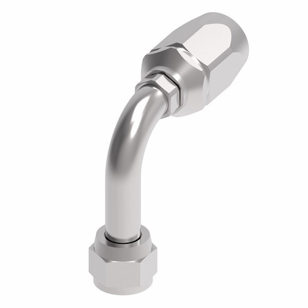 FC5991-0808S Aeroquip by Danfoss | Female 37° JIC Swivel Long Drop 90° Elbow 100R2 TTC Reusable Hose Fitting | FC Series | -08 Female 37° JIC Swivel x -08 Reusable Hose End | Steel