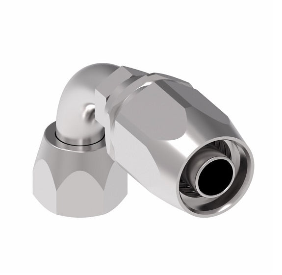 FC5992-0808S Aeroquip by Danfoss | Female 37° JIC Swivel Short Drop 90° Elbow 100R2 TTC Reusable Hose Fitting | FC Series | -08 Female 37° JIC Swivel x -08 Reusable Hose End | Steel