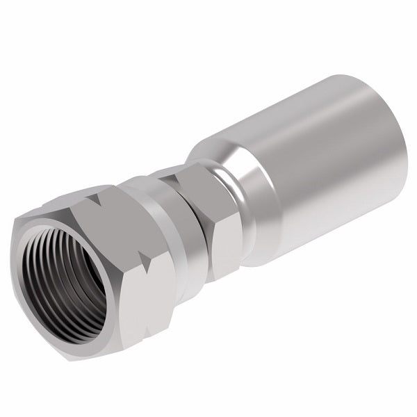 FC7216-0606S Aeroquip by Danfoss | Female SAE 45° Swivel PTFE Crimp Fitting | FC Series | Complete Fitting | -06 Female SAE 45° Swivel x -06 Hose Barb | Steel