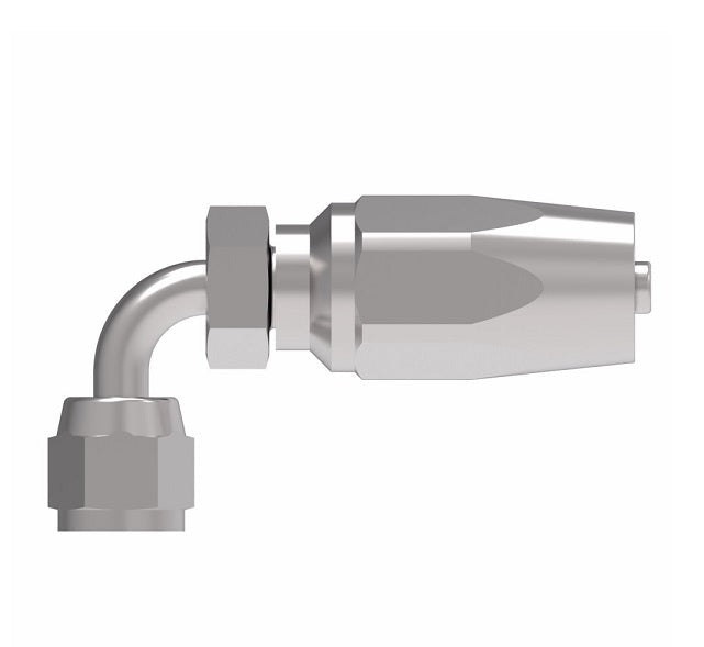 FC7992-1212S Aeroquip by Danfoss | 1 Wire TTC Female 37° JIC Swivel Short Drop 90° Elbow 100R1 Style Reusable Hose Fitting for Braided Hydraulic Hose | FC Series | -12 Female 37° JIC Swivel x -12 Reusable Hose End | Steel