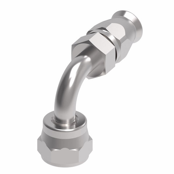 FC9171-0606S Aeroquip by Danfoss | Female SAE 45° Swivel 90° Elbow Super Gem PTFE Reusable Hose Fitting | FC Series | -06 Female SAE 45° Swivel x -06 Reusable Hose End | Steel