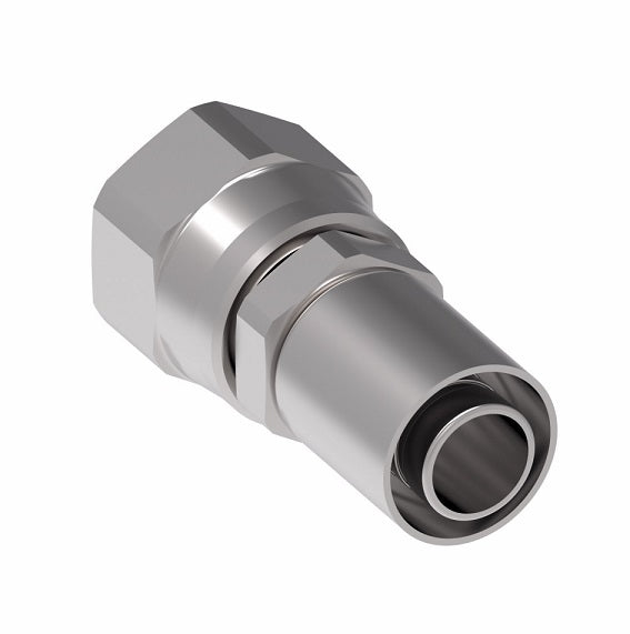 FC9779-1010-333 Aeroquip by Danfoss | Female 37° JIC Swivel PTFE Crimp Fitting | FC Series | Complete Fitting | -10 Female 37° JIC Swivel x -10 Hose Barb | Stainless Steel